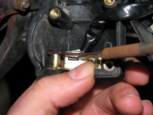 When putting the female part of the switch onto the male part, make sure the sliding contact doesn't catch on the electrical pads on the female piece.  Use a scribe or small, flat screwdriver blade to hold it down as you slide the female part on.
