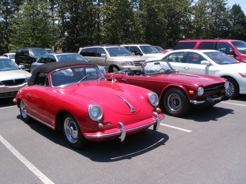 Great looking 356 in the parking lot.
