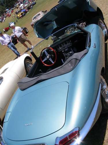 Glassert Opalescent Silver Blue on an E-Type.  This is the color for our 914 when the day comes!
