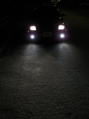 Before - Low beams and fogs, facing vehicle.
