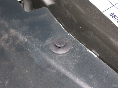 Plastic pin used to hold the front fascia.  Pry the head up...
