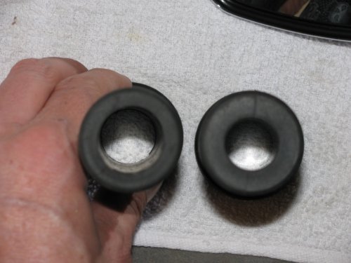 Okay, learn from me.  The grips come in two internal diameters.  The smaller diameter goes on the left while the larger one goes on the right (throttle) side.
