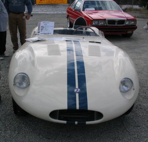 '59 Maserati 750 CC.  Very small race car, almost go-cart size.
