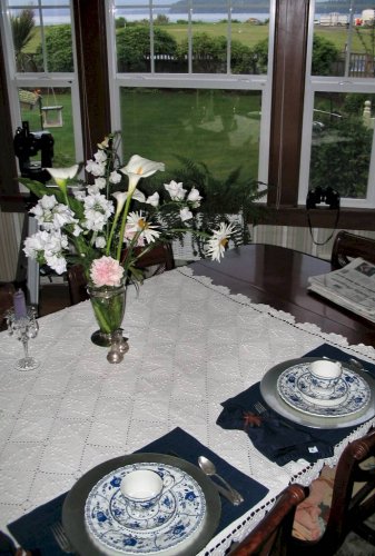 The dining room.
