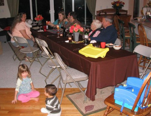 After dinner, relaxing.
