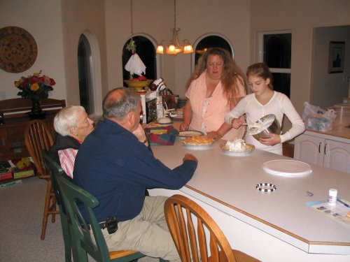 Getting the deserts ready.
