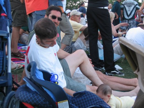 Bella is looking at something and I'm looking at Bella and Bryan is looking at...uh...someone :-)
