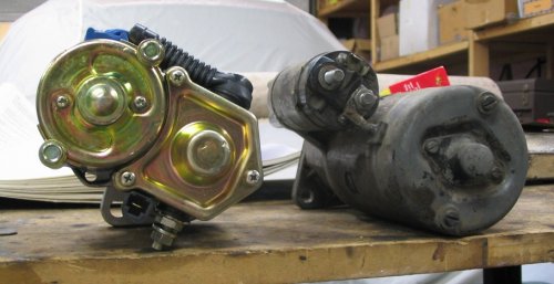 Rear comparison.  Notice that the wiring terminals are in a different location.  Doesn't affect installation.
