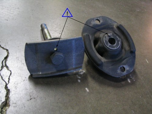 When putting the tranny mounts back together make sure you line up the peg with the hole to keep things from rotating.
