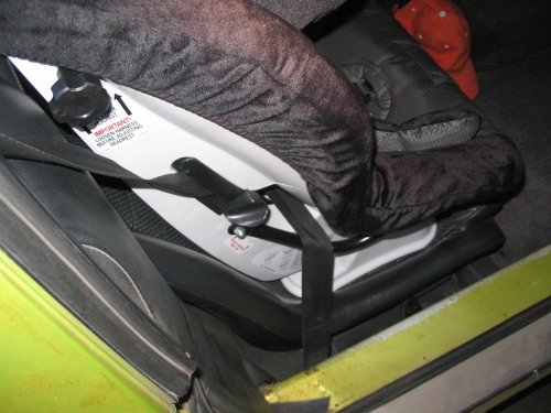 Shoulder portion of belt locked in place.
