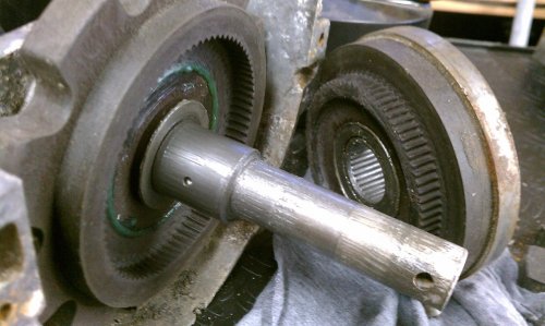 Inside of rearward gear and planetary gear mating teeth.
