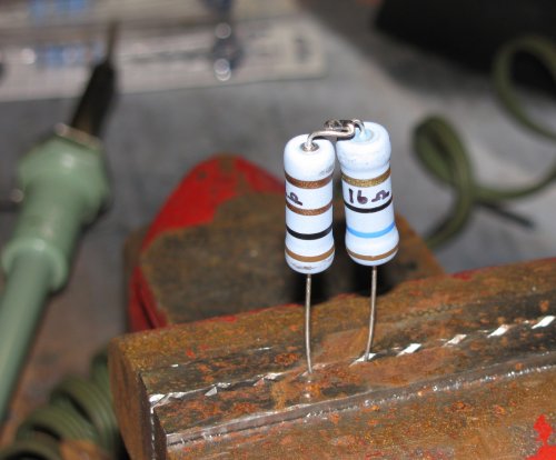 ...then soldered them together, trimmed off the extra wire, and carefully bent it back on itself.
