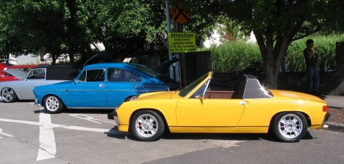 Nice yellow 914 and it's not mine (everybody kept asking).

