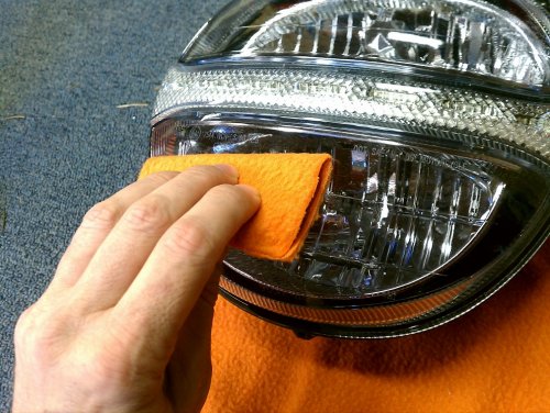 The improved squeegee in action, applying the bottom tint first.
