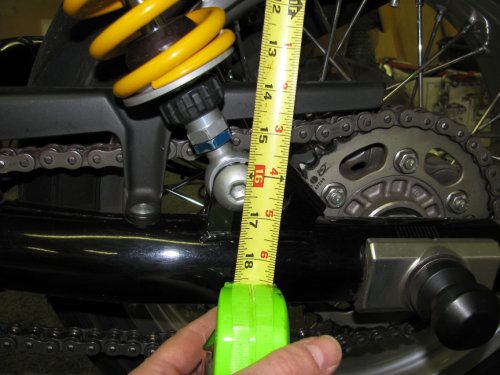 I used the top of the hole in the bolt where the Allen wrench entered.
