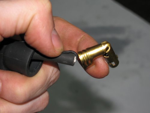 How the wire will be placed in the connector.
