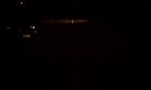 Before, low-beam.  FYI: The ground in these before/after pictures is our asphalt driveway.
