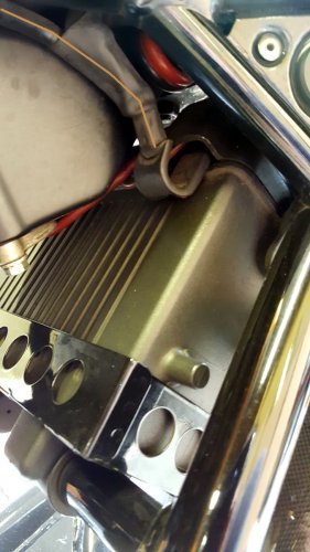 The brown line is the OEM ground cable; it's connected to the negative terminal on the battery.
