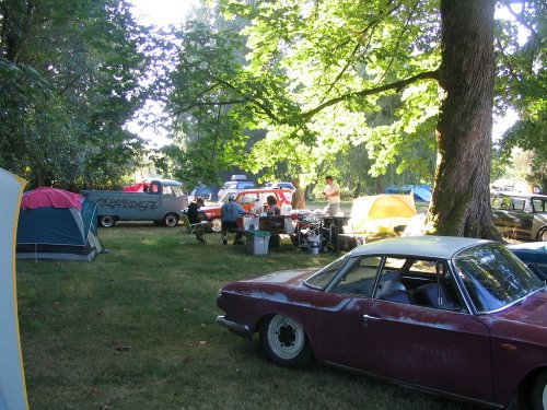 Relaxing after driving around the area from a fun scavenger hunt.
