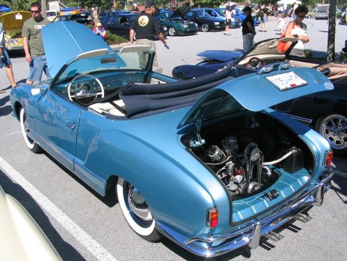 A very well finished, Judsen supercharged Karmann Ghia.
