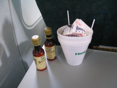 The leg from Denver to Atlanta required "medicine" for Mommy & Daddy!
