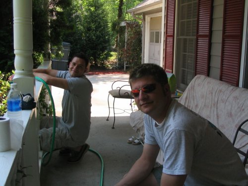 "Miss Uncle Justin" and daddy.
