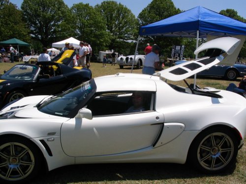 Me in a new Lotus.  Tighter fit than our 914 and more difficult to get in/out but it still feels great.
