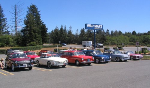 Group photo opportunity at Wally World (Wal-Mart).
