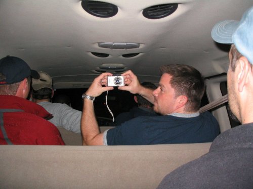 I think Scott was trying to take a picture of me or Kurt trying to empty the bottle of Jagermeister.  I took this picture as proof.  That Scotty, he's a wily one he is!
