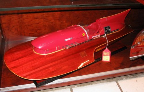 Checking out the shops on Front Street, found one that sells wooden replicas.  This Ferrari boat had a $1,500 price tag!
