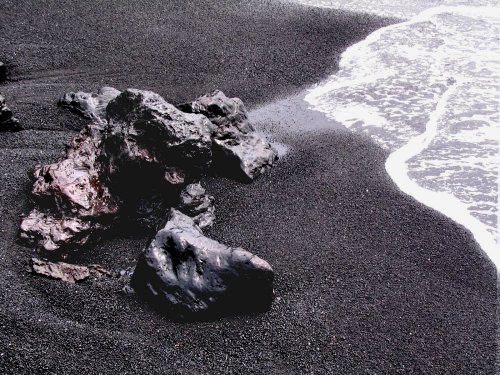 The beach was quite black.  Very cool looking.
