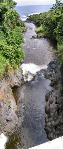 Looking downstream from the bridge.
