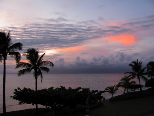 Sunset as seen from our living room window.
