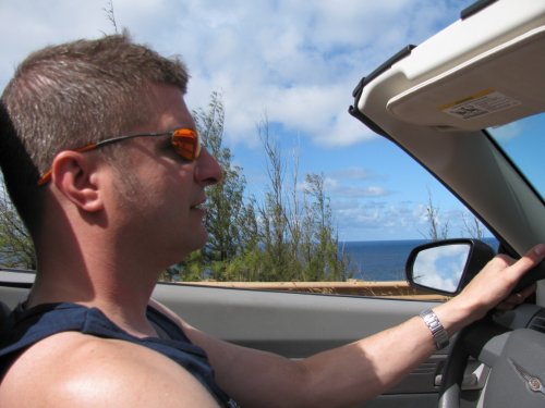 Sebring convertible
We originally had a Jeep.  That lasted only a couple hours and we called in for a replacement vehicle.  A Jeep is NOT a driver's car: Poor pedal placement, bouncy, wanders, uneven acceleration.  The height was nice.  The Sebring was better but it's definitely not a car I would own nor recommend.  Even Antonette called it gutless!
