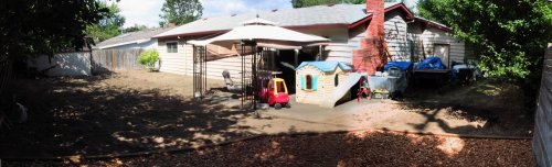 Full panoramic view
Standing in the back corner and looking at the whole yard.
