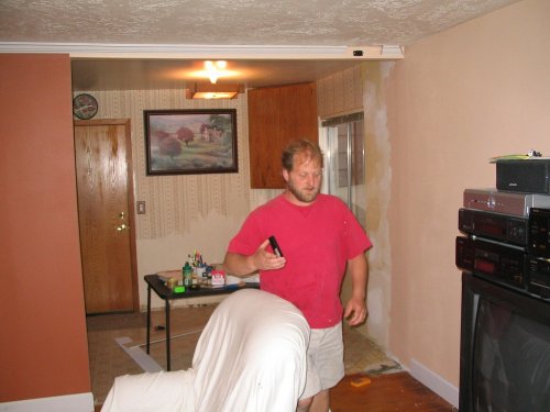 Our contractor, Bret Chenoweth, doing a great job as always!  Bret let me watch and help during the whole process which not only helped lower the over-all cost but I also learned how easy it is.
