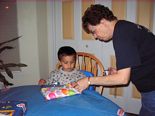 Grandma Pat helping out.
