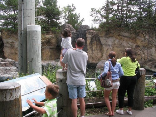 Me holding up the Monkey, looking at seals.
