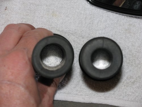 Okay, learn from me.  The grips come in two internal diameters.  The smaller diameter goes on the left while the larger one goes on the right (throttle) side.
