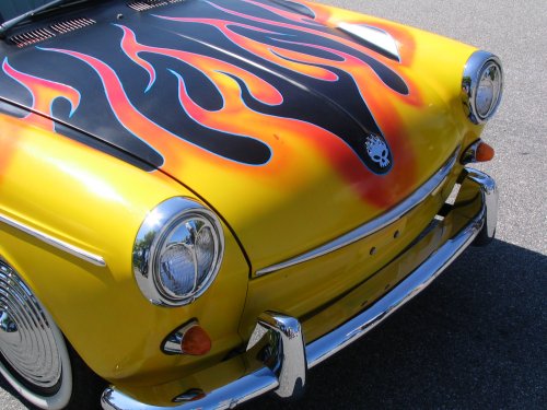 Cool paint and hood emblem.
