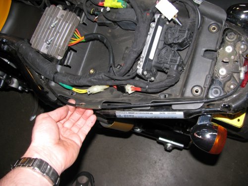 ...so just move it to the side or under the seat pan for the time being.
