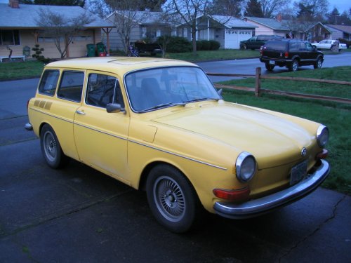 Parked at her new home.
