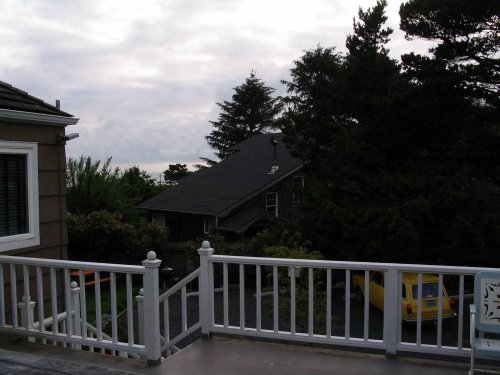 Front deck looking out to the ocean.  A's Passat died on us so we got it towed home and hopped in the trusty, air-cooled Canadian Squareback!
