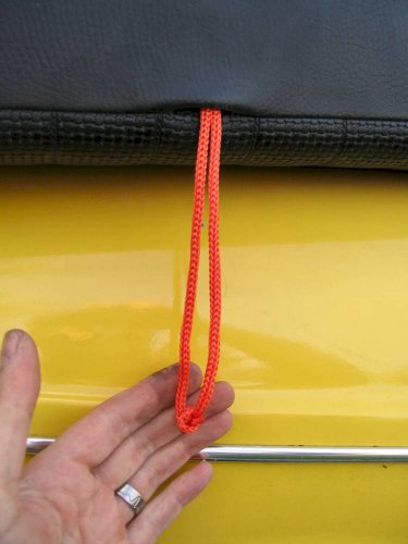 Push line back through slit and tie off.  I used a simple slip knot with this particular type of line.
