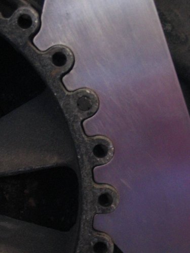 Close up of my newly designed pulley lock teeth engaged with the pulley fan.  Plenty of contact to distribut the load so no teeth get broken or rounded.
