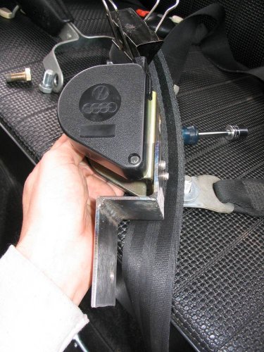 Just a back-side shot of the 12mm bolts poking out the back.  10mm would be the [u]perfect[/u] size but the hardware store I went to didn't have that size.  The bolts should be M8x10 with 1.25mm thread pitch.
