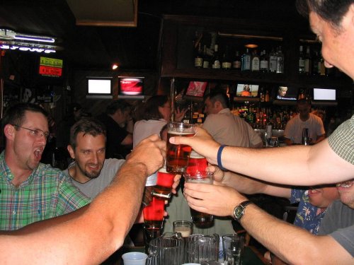 One of many toasts to Scotty.
