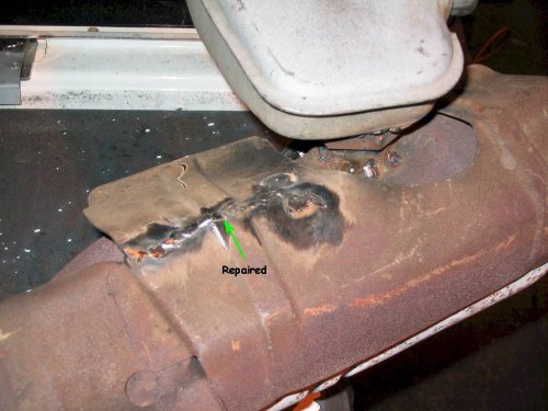 Cracked heat shield welded up.
