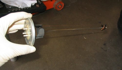 The black float is at the top of the sender assembly.
