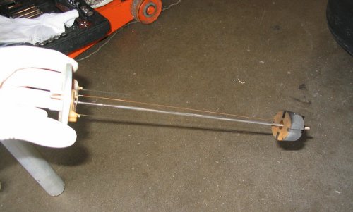 The float is at the bottom of the sender assembly.
